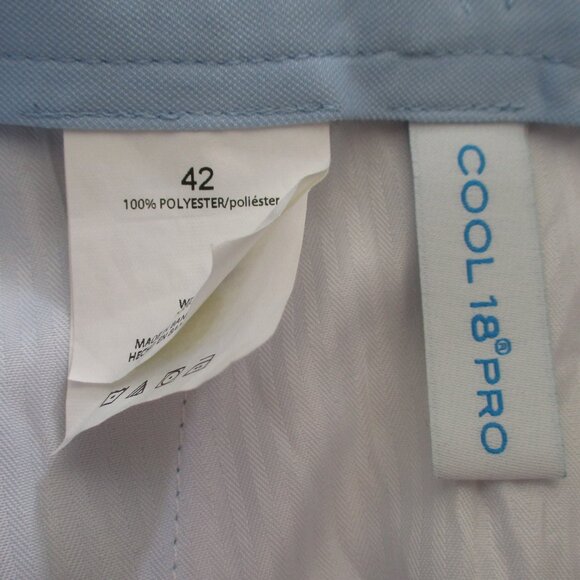 Haggar Mens Pleated Powder Blue Expandable Waist Golf Short Pant NWOT- 42W - 44W - Picture 2 of 2